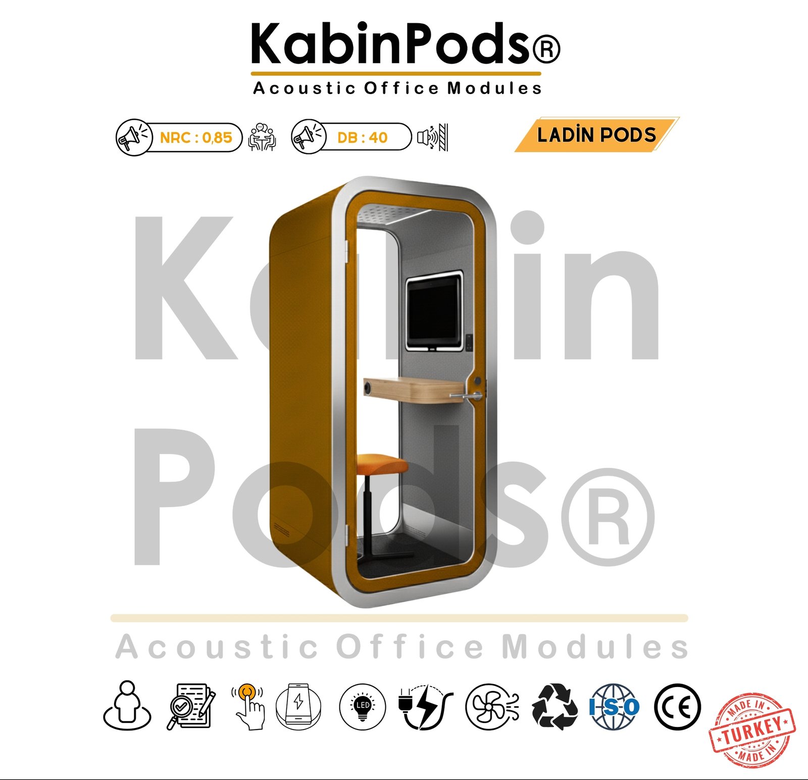 Telefon Kabini - 8. Görsel - Akustik Telefon Görüşme Kabini Modelleri ve Özellikleri